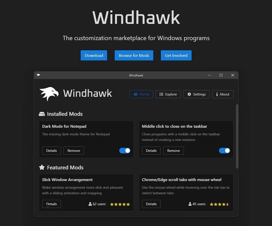 华为手机更新日志关闭
:Windows 模块化修改工具 Windhawk 1.0 Beta 发布-第1张图片-太平洋在线下载